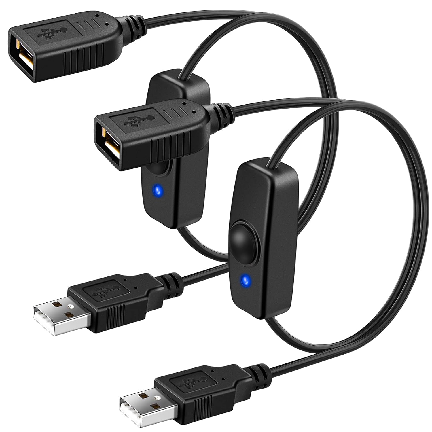 Smart Power Strip - 2-Pack USB On/Off Switch Cable Supply
