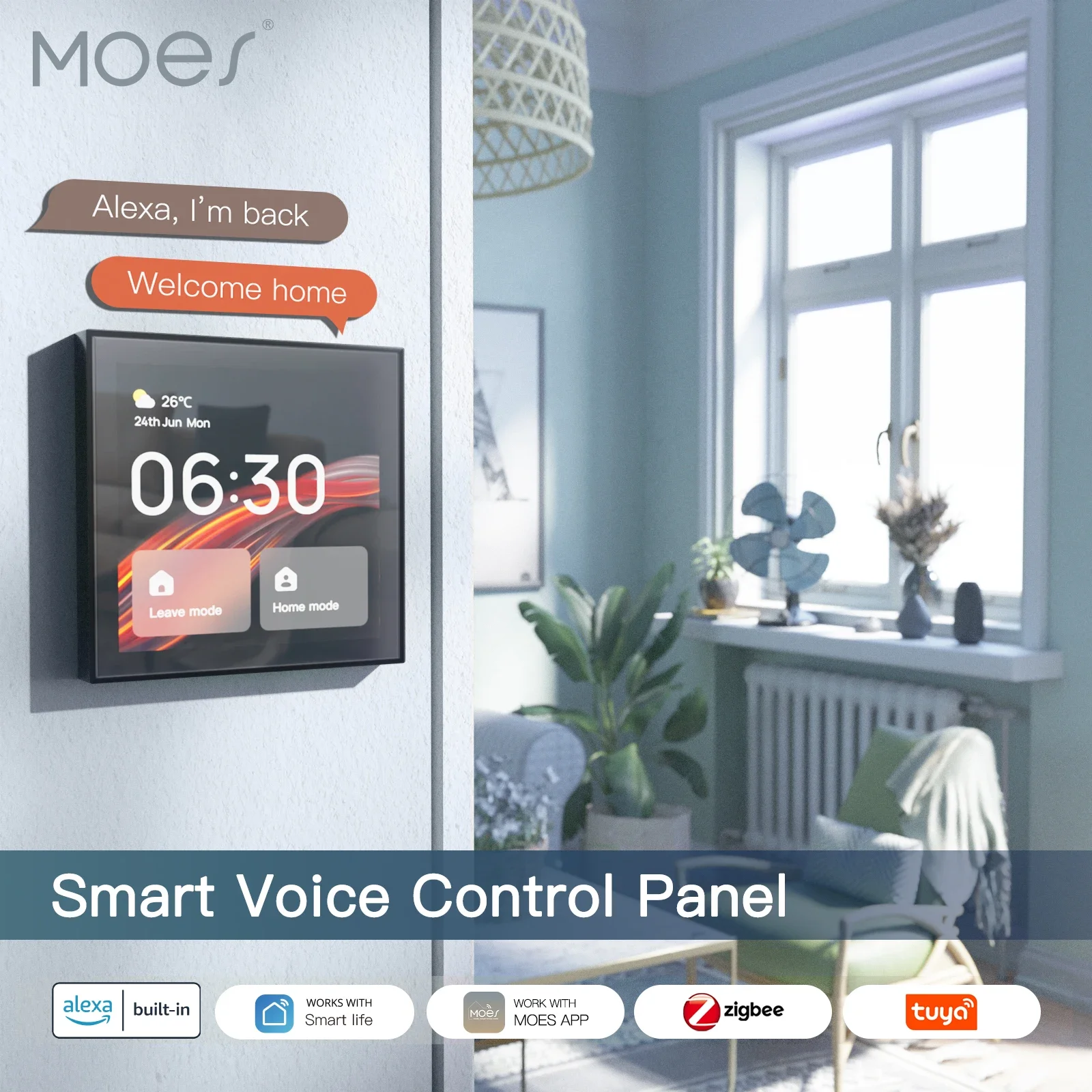 Smart Home Touchscreen Control Panel - MOES Tuya wifi Multi-functional Touch Screen