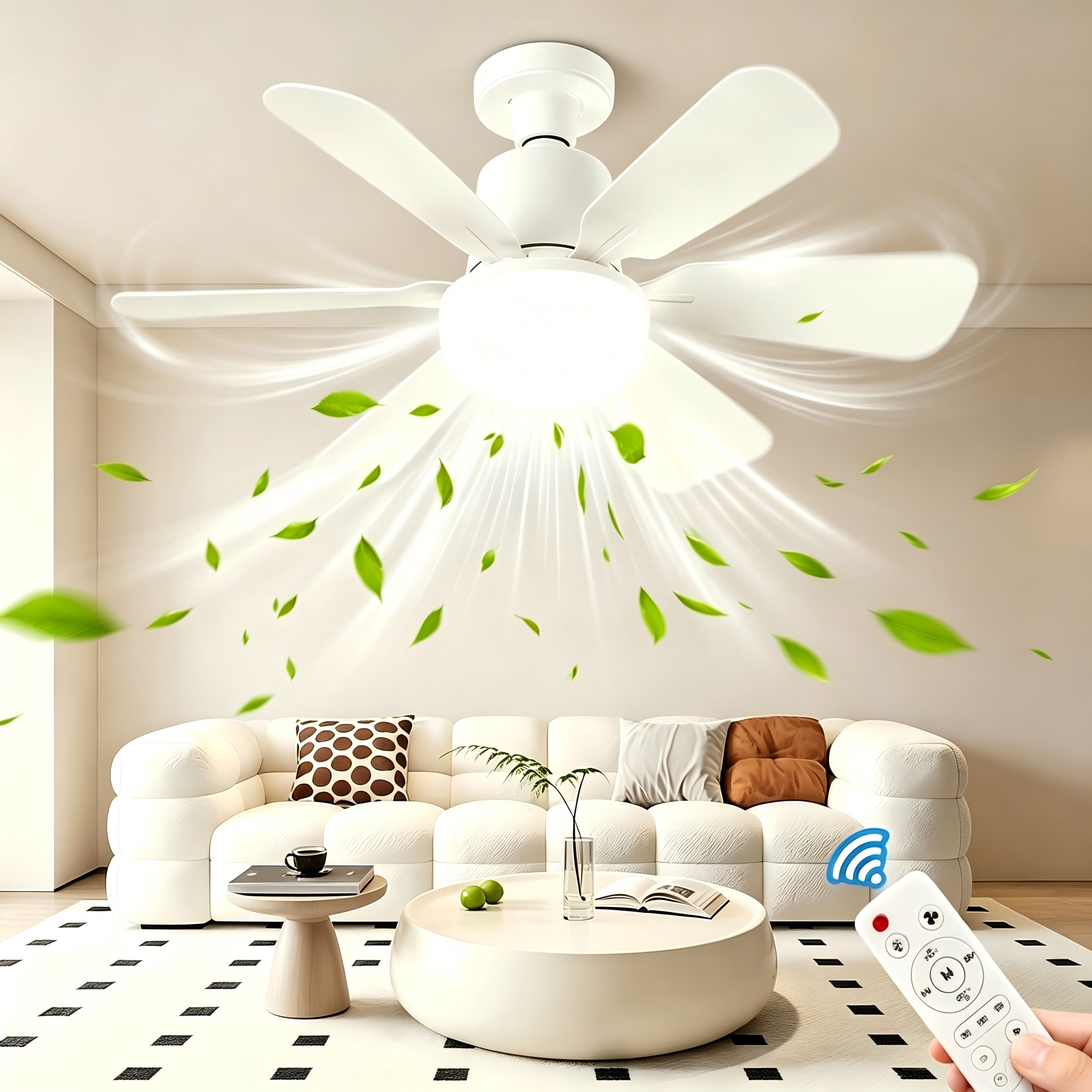 Smart Home Ventilation System - 40W Ceiling Fan with Remote Control,