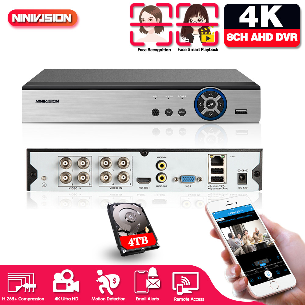 Smart Home Microsoft - NINIVISION 8CH 4K AHD DVR AI
