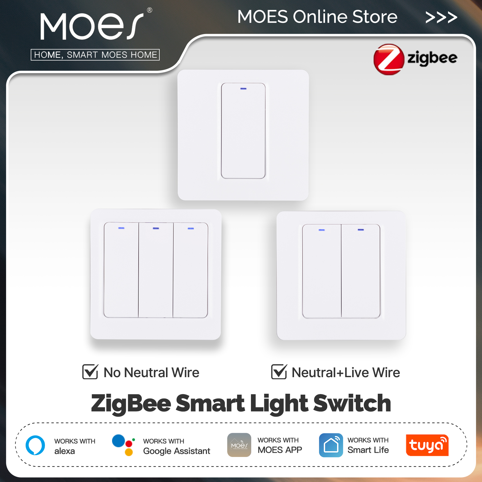 Smart Home Zigbee - MOES ZigBee Smart Light Switch Tuya