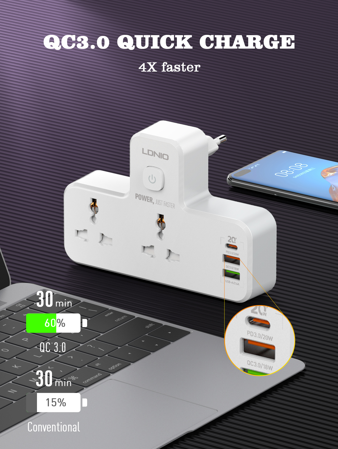 LDNIO Universal Outlets Wall E - Smart Power Strip 리뷰 및 가격