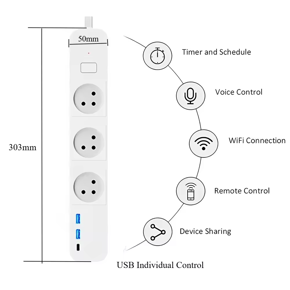 Melery WIFI Tuya App Israeli P - Smart Power Strip 리뷰 및 가격
