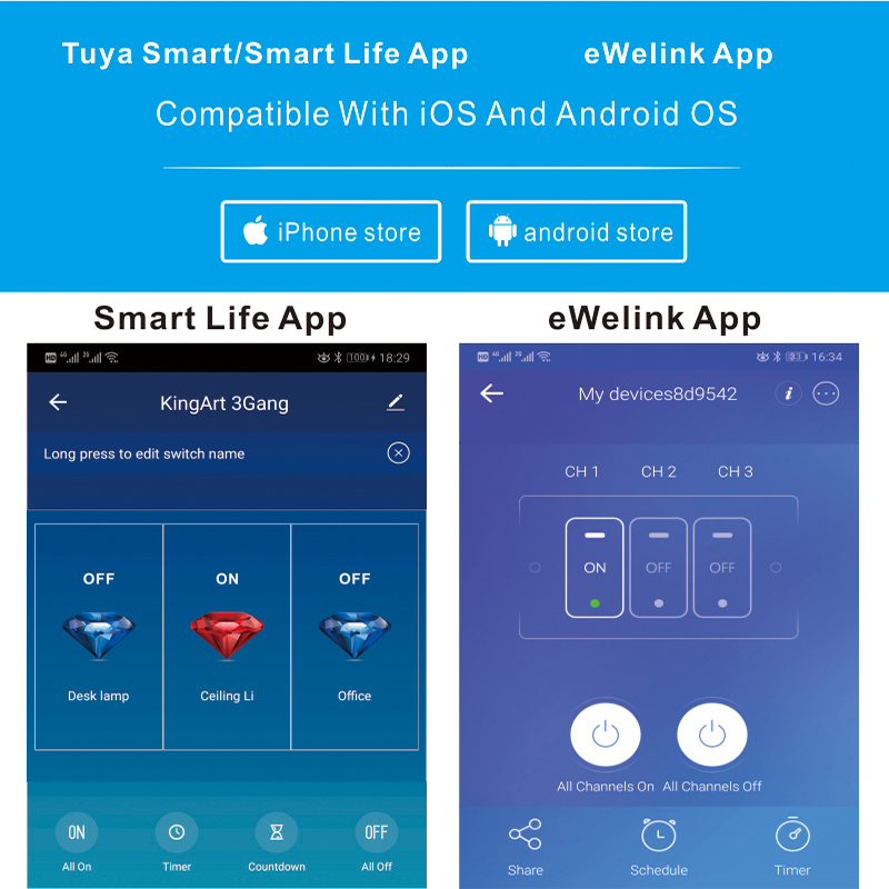 WiFi Smart Switch Tuya eWeLink - Smart Home Touchscreen Control Panel 리뷰 및 가격