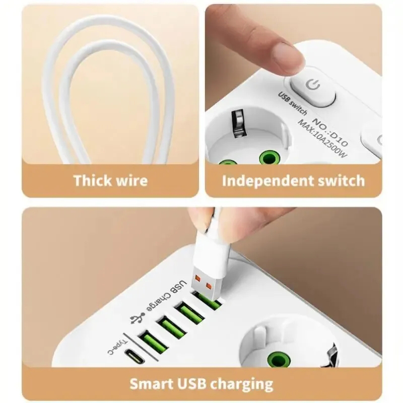 2M Electrical Socket EU Plug6  - Smart Power Strip 리뷰 및 가격