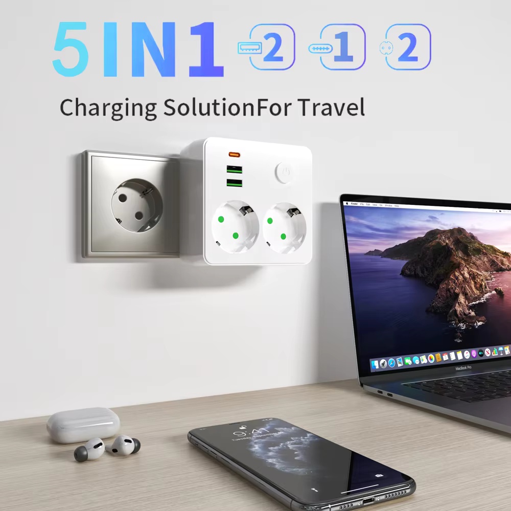 EU Plug Outlet 2 Sockets Multi - Smart Power Strip 리뷰 및 가격