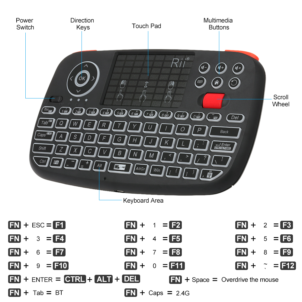 Rii i4 Mini BT Wireless Keyboa - Smart Home Keyboard 리뷰 및 가격