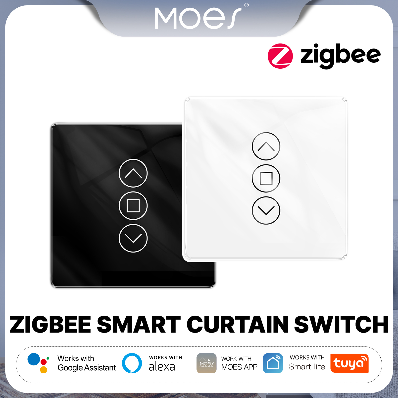 MOES Tuya ZigBee Smart Curtain - Smart Home Touchscreen Control Panel 리뷰 및 가격