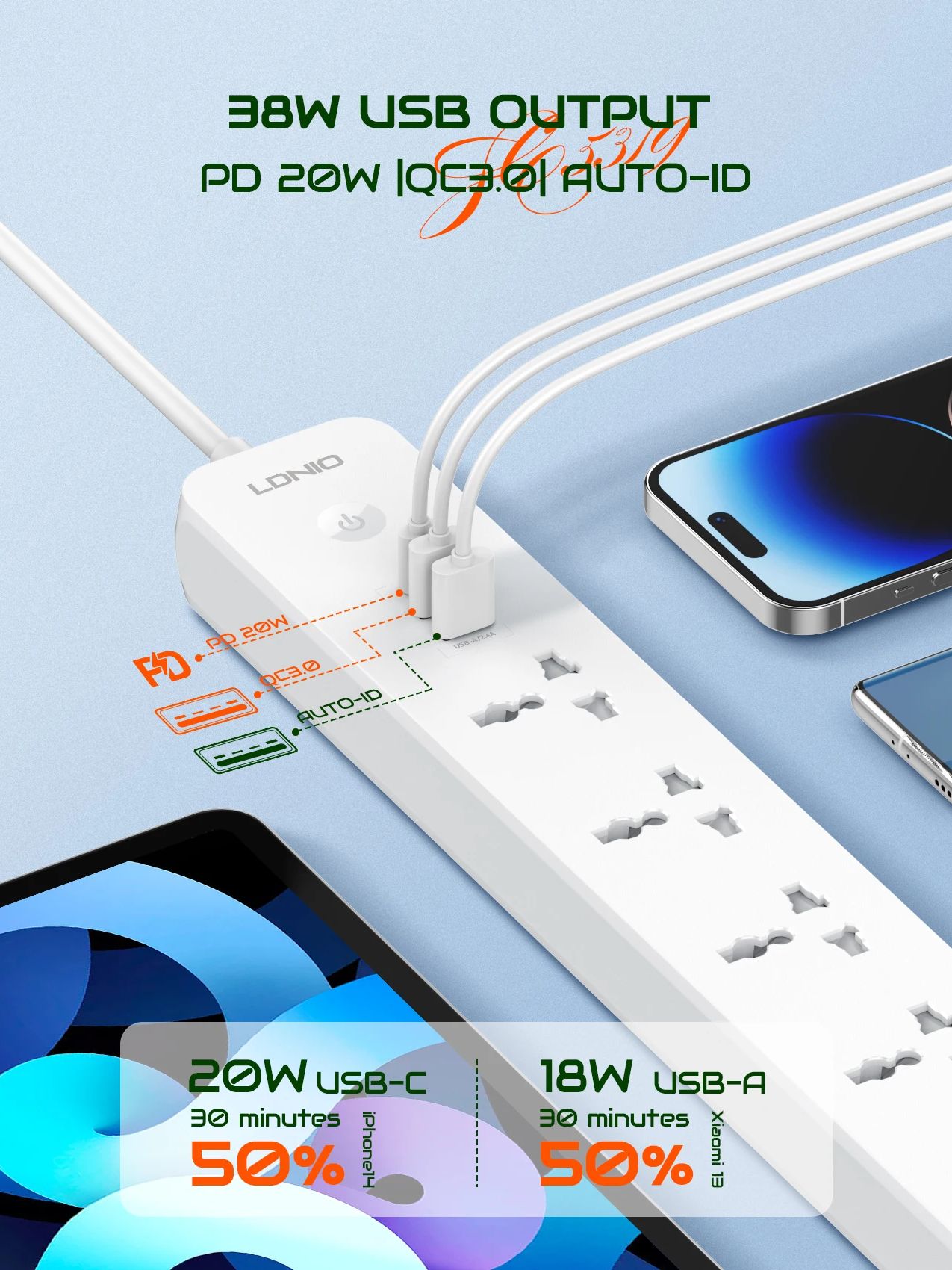 LDNIO 2500W Power Strip with 5 - Smart Power Strip 리뷰 및 가격
