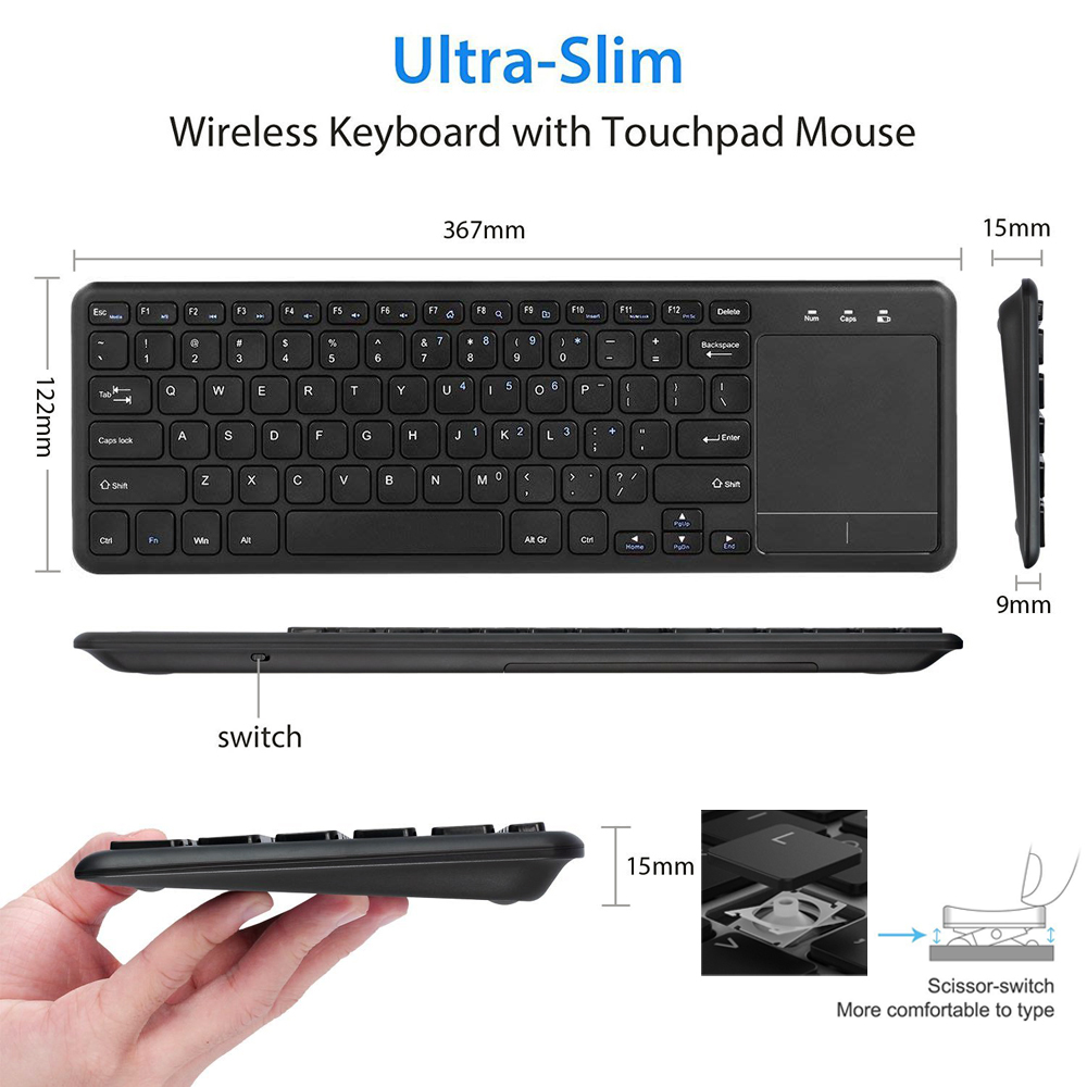 2.4GHz Ultra thin Wireless Tou - Smart Home Keyboard 리뷰 및 가격