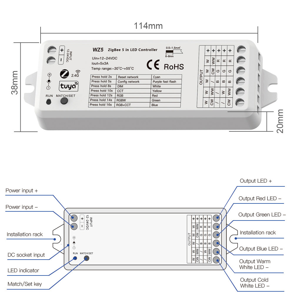 ZigBee 3.0 LED Controller 5-in - Smart Power Strip 리뷰 및 가격